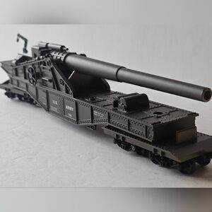A.H.M. US Army Large Rail Cannon Freight Car HO Scale RR Hobby Railroad Vtg